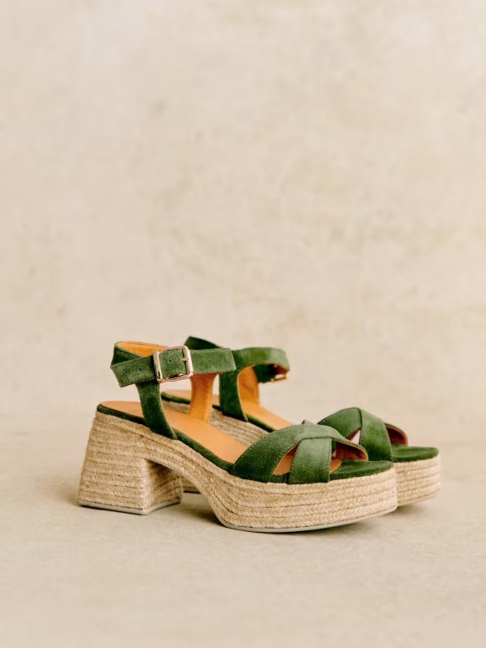 Sezane Manon Espadrilles Green - Size 6